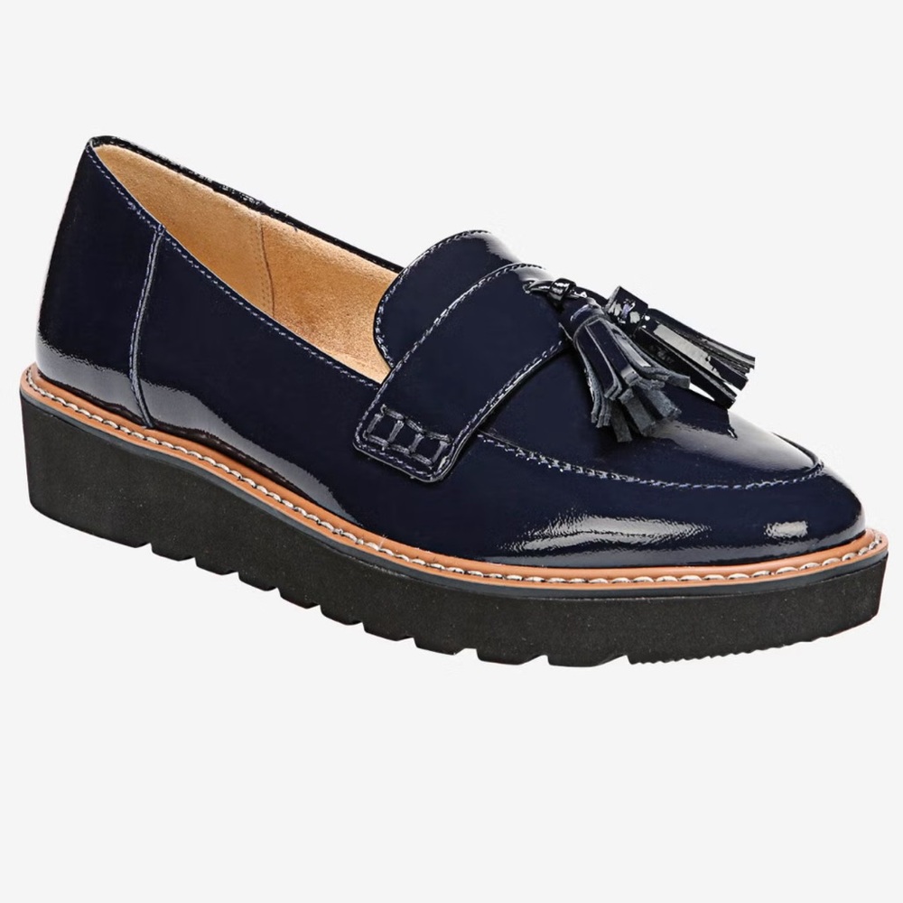Naturalizer August Navy Patent Leather Loafer Size 8 M